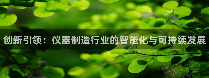 天宏娱乐指定千捷网络：创新引领：仪器制造行业的智能化与可持续